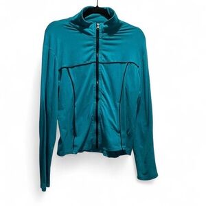 3/$15 Women's Ellen Tracy Active Teal Zip-Up Jacket Size Large
